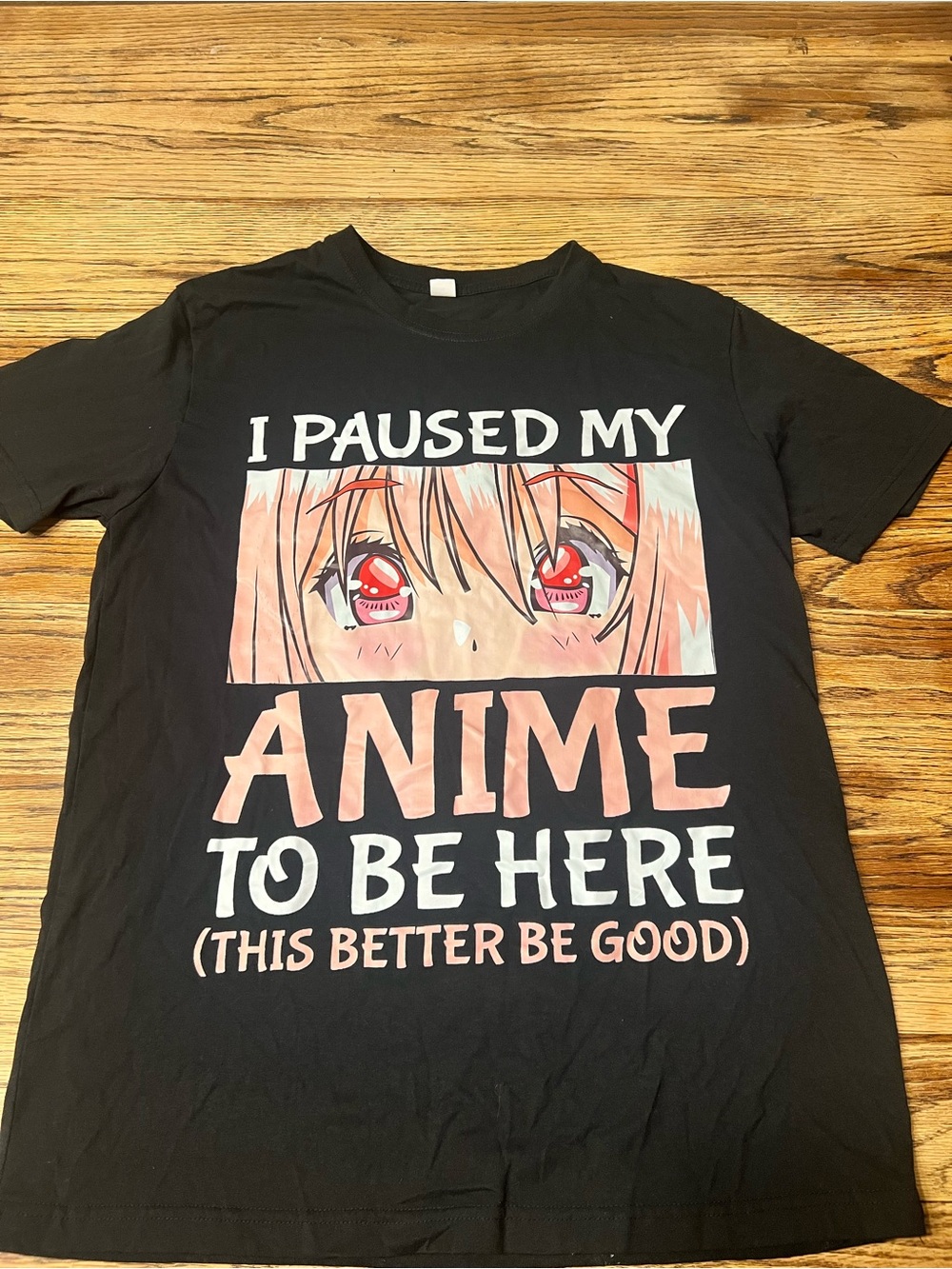 I Paused My Anime Graphic Kids Tee - Black
